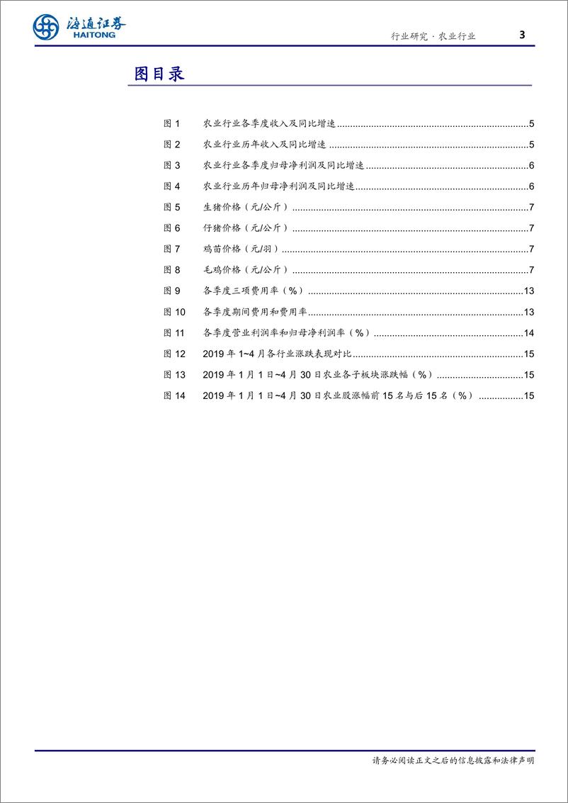 《农业2018年报及2019一季报总结：归母净利润降幅明显，未来回升或可期-20190502-海通证券-21页》 - 第4页预览图