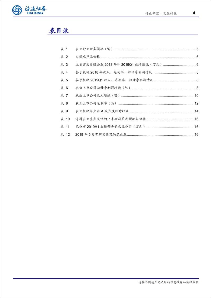 《农业2018年报及2019一季报总结：归母净利润降幅明显，未来回升或可期-20190502-海通证券-21页》 - 第5页预览图