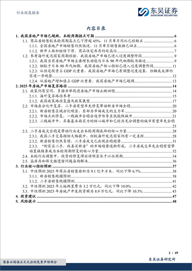 《2025年房地产行业年度策略：周期拐点已至，结构性复苏一触即发-241217-东吴证券-49页》 - 第2页预览图