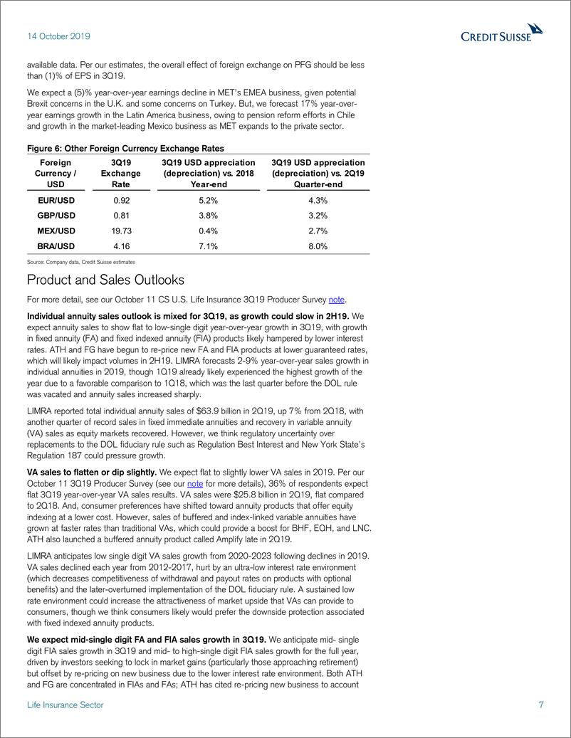 《瑞信-美股-保险行业-2019年Q3北美寿险业预览-2019.10.14-32页》 - 第8页预览图