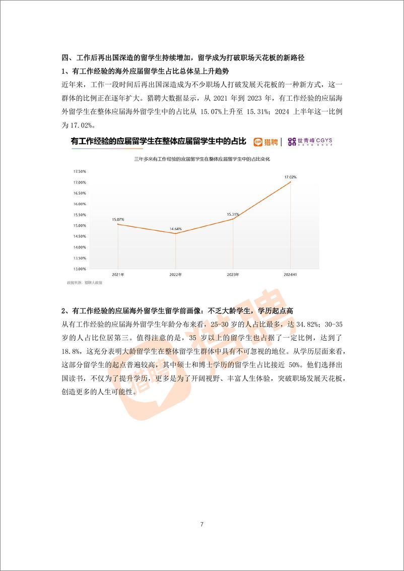 《猎聘&世青峰_2024海外留学人才就业发展报告》 - 第7页预览图