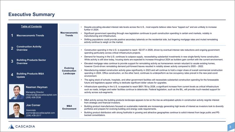 《Cascadia Capital_2024年建筑产品市场更新报告_英文版_》 - 第3页预览图
