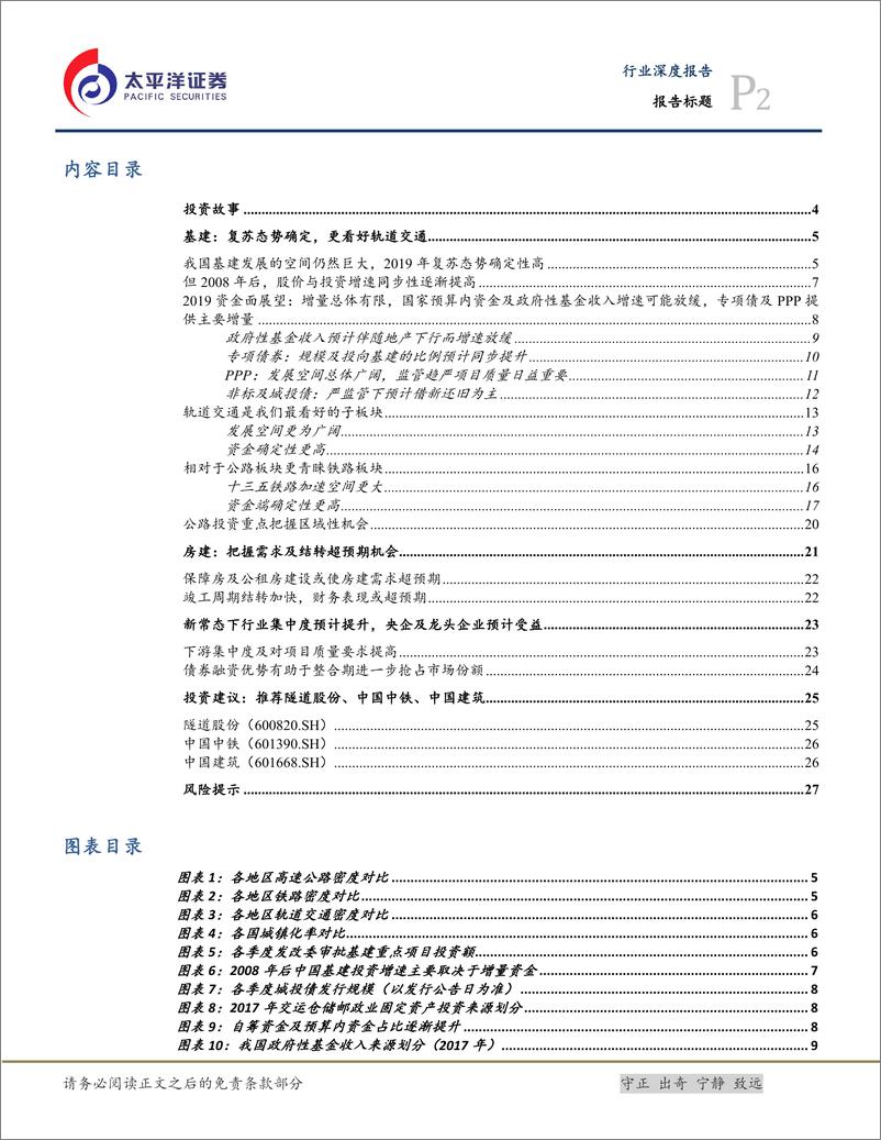 《建筑行业首次覆盖：基建端首选轨交及铁路，房建或超预期-20190106-太平洋证券-30页》 - 第3页预览图