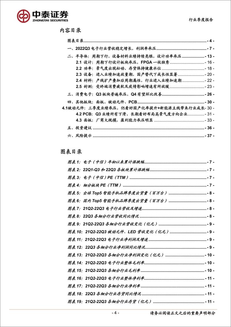 《电子行业2022年三季报业绩分析与总结：强势板块持续亮眼，关注周期趋势变化-20221106-中泰证券-38页》 - 第5页预览图