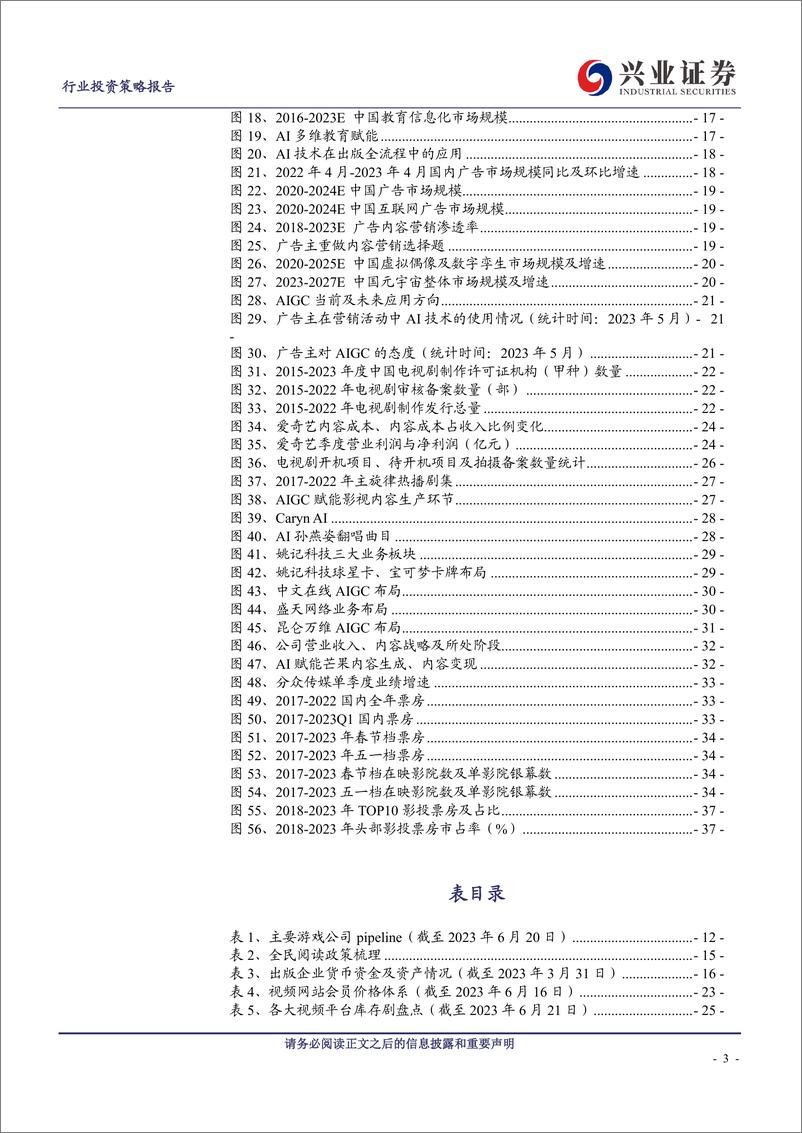 《传媒行业2023年中期投资策略：AI应用革命正当时，传媒起舞再谱新篇-20230625-兴业证券-43页》 - 第4页预览图