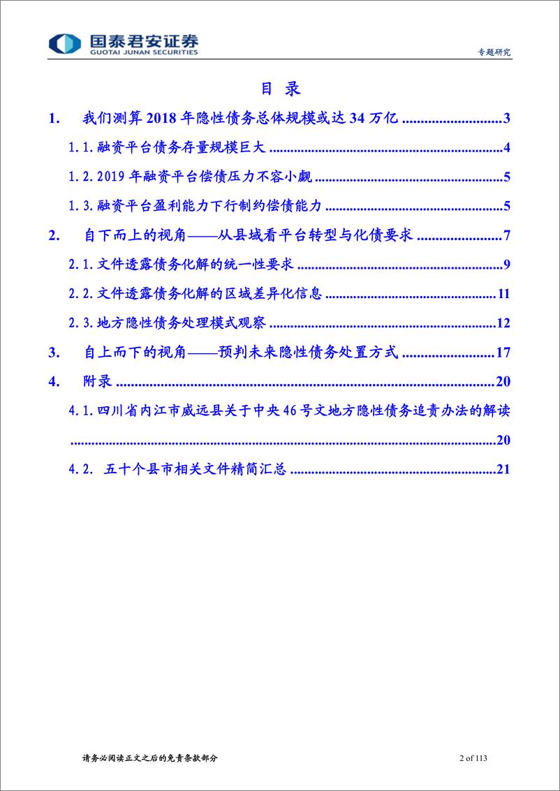 《财政洞见系列专题之八：50余县市债务处理的探索，亮点和缺憾-20190222-国泰君安-113页》 - 第3页预览图