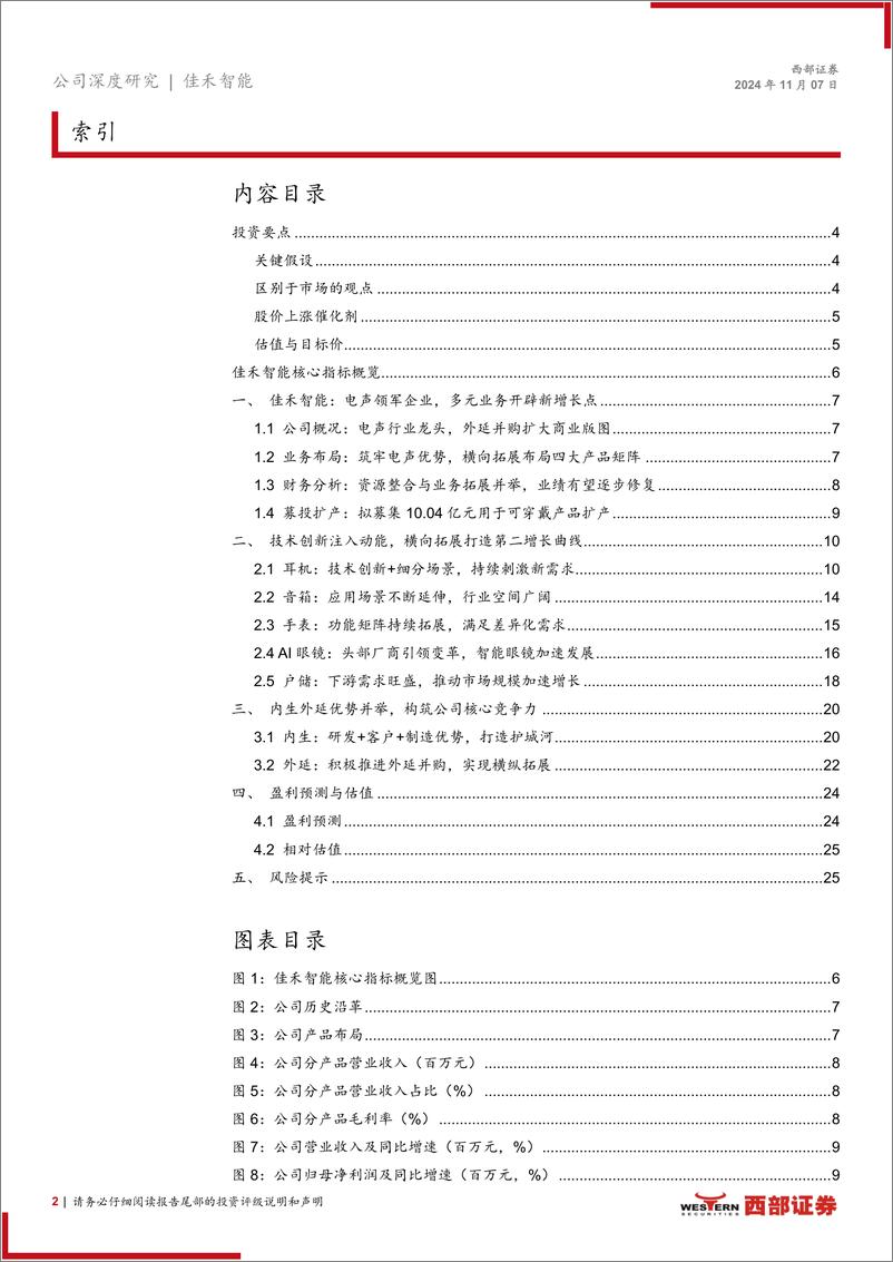 《佳禾智能(300793)首次覆盖报告：深耕声学领域，XR%2bAI打开成长空间-241107-西部证券-27页》 - 第2页预览图