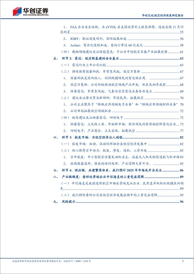 《交运低空经济行业深度研究报告-低空经济2025年投资展望：百舸争流、千帆竞发-250111-华创证券-99页》 - 第5页预览图