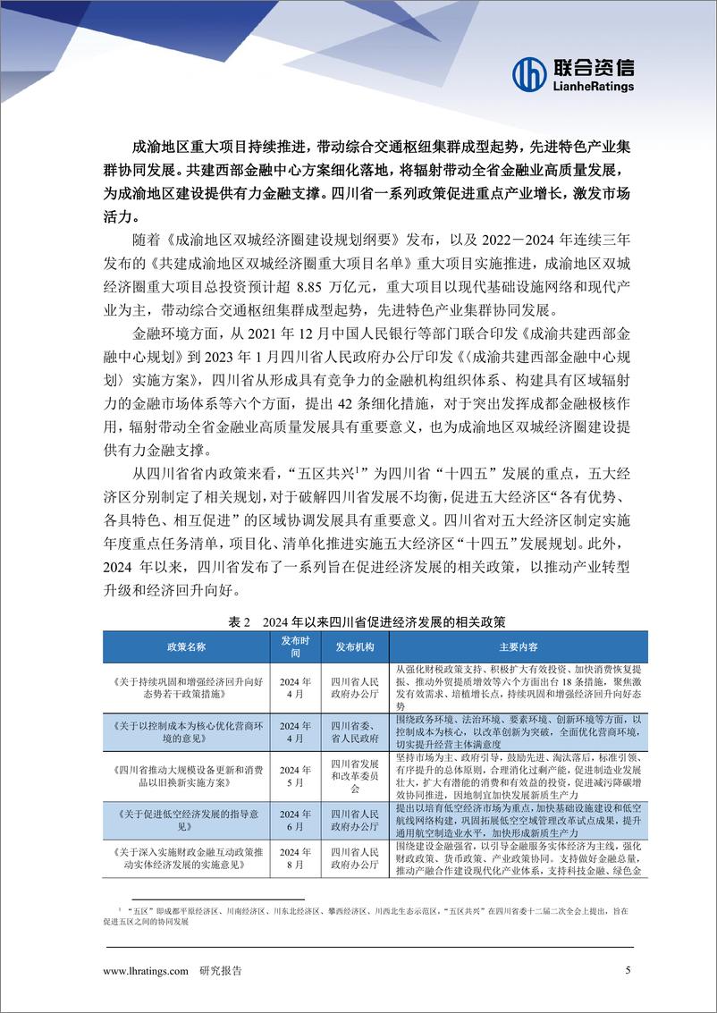 《地方政府与城投企业债务风险研究报告——四川篇》 - 第5页预览图