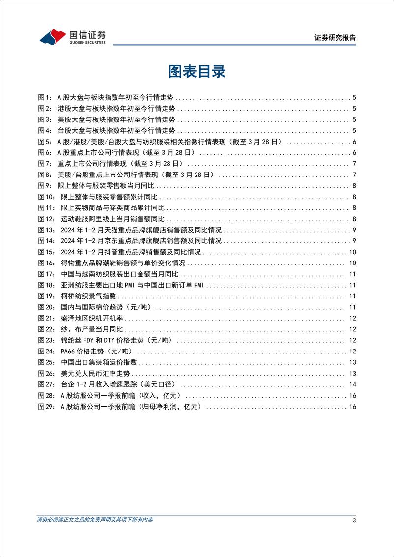 《纺织服装行业4月投资策略暨一季报业绩前瞻：制造出口企业景气度回升，品牌消费表现稳健-240403-国信证券-25页》 - 第3页预览图