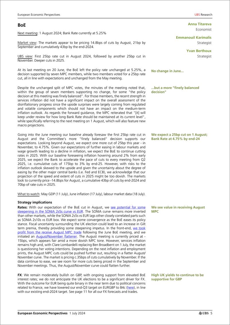 《UBS Economics-European Economic Perspectives _European Central Bank Watch_...-108936903》 - 第5页预览图