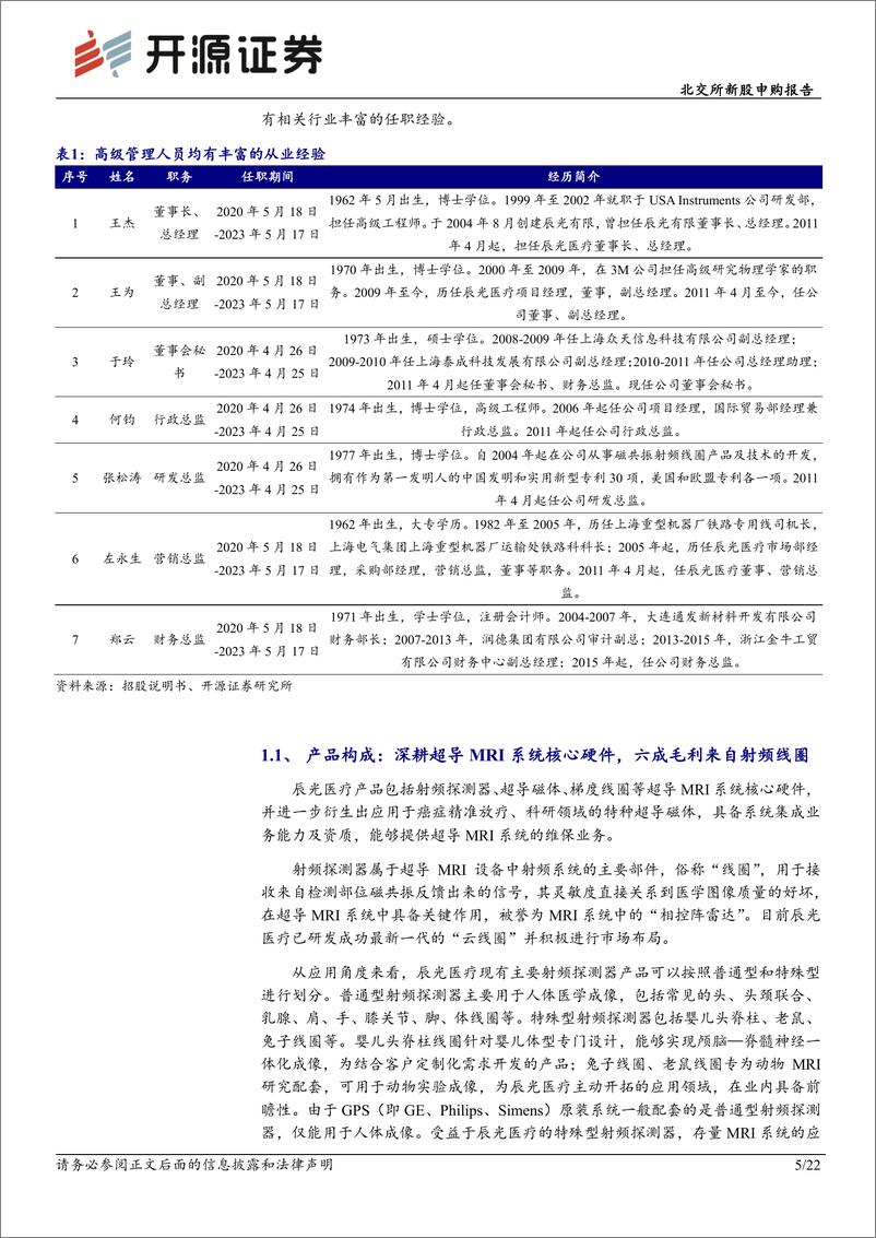 《北交所新股申购报告：辰光医疗，磁共振MRI核心硬件专精特新“小巨人”突破国外垄断-20221123-开源证券-22页》 - 第6页预览图