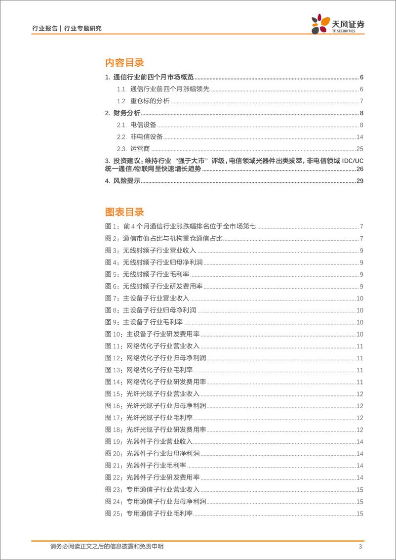 《通信行业专题研究-AI新动能终结行业10个季度增速放缓-开始恢复增长并加速-天风证券》 - 第3页预览图