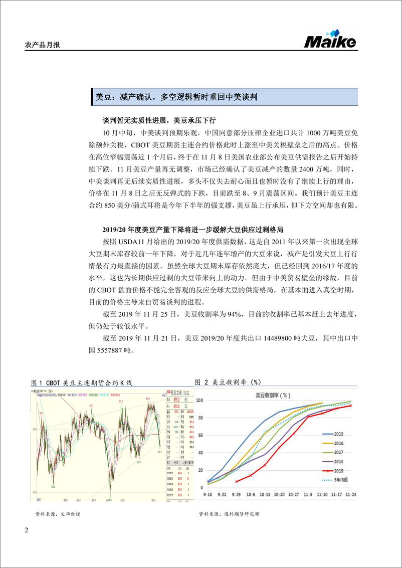 《农产品月报：油厂压榨利润较好，油强粕弱格局持续-20191204-迈科期货-14页》 - 第3页预览图