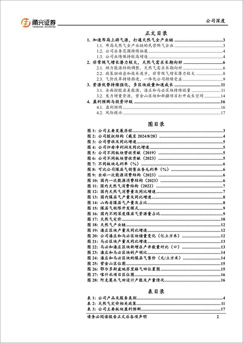 《新天然气(603393)首次覆盖报告：领跑煤层气景气赛道，气源放量助力成长-241114-甬兴证券-20页》 - 第2页预览图