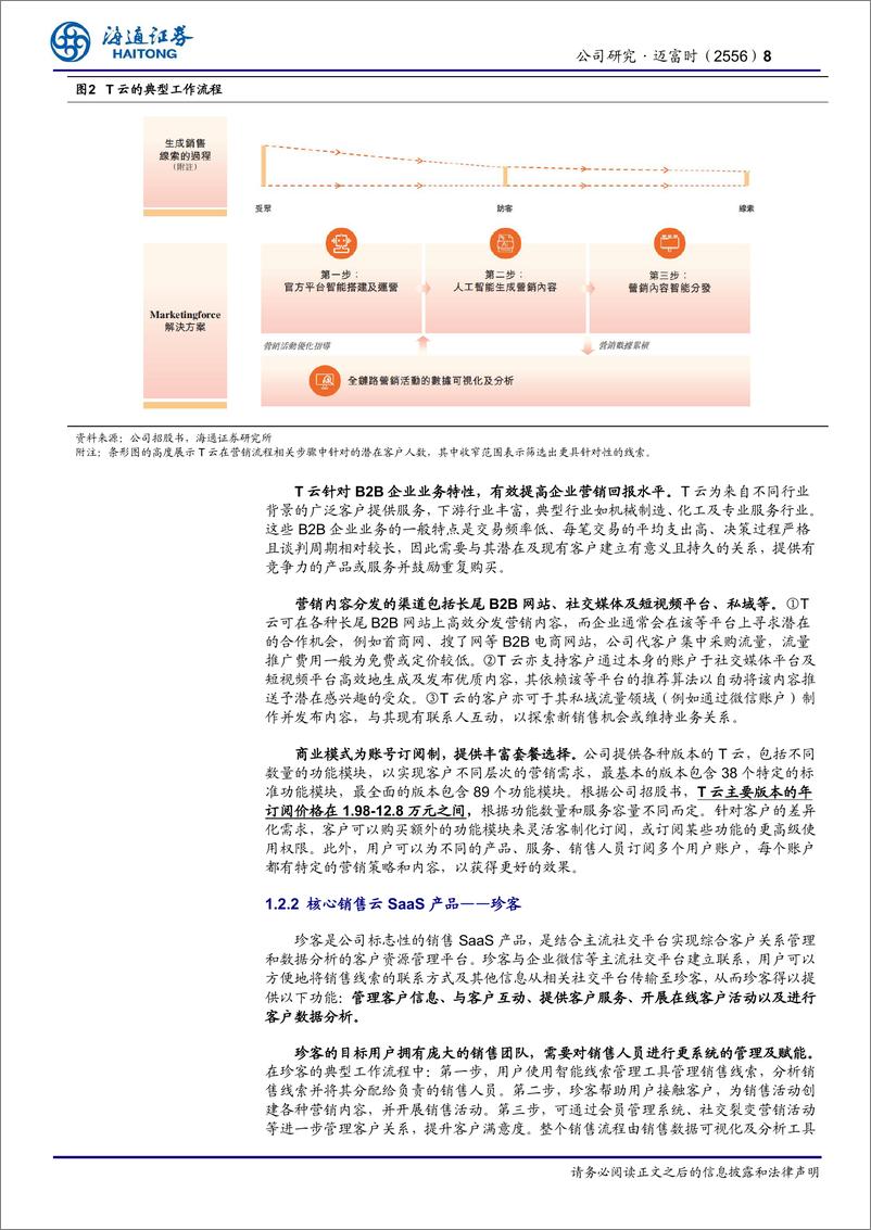 《海通证券-迈富时-2556.HK-公司深度报告_平台化与AI深度融合_成就中国营销与销售SaaS龙头》 - 第8页预览图