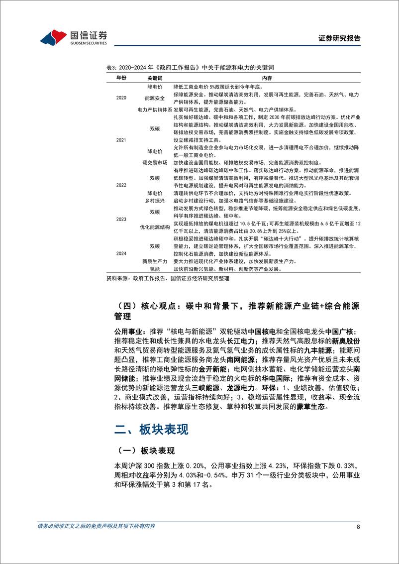 《公用环保202403第2期：2024年政府工作报告提出加快发展新质生产力，推动能源高质量发展-240310-国信证券-29页》 - 第8页预览图