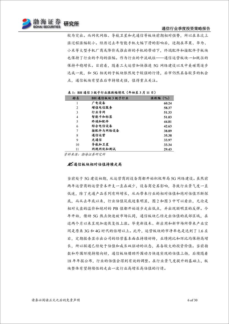 《通信行业二季度投资策略报告：5G网络建设起航，开启智联网络新应用-20190318-渤海证券-30页》 - 第7页预览图