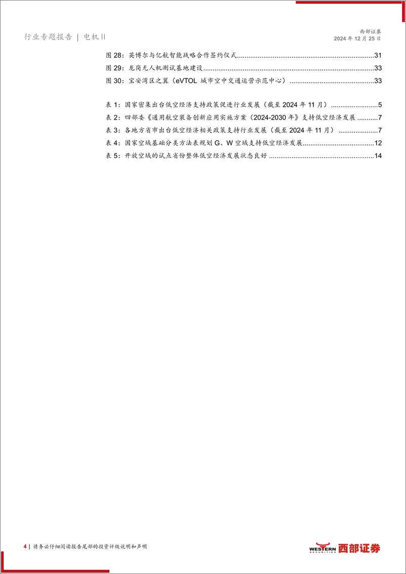 《电机行业低空经济深度报告：行业支持政策密集落地，低空经济迎发展东风-241225-西部证券-35页》 - 第4页预览图