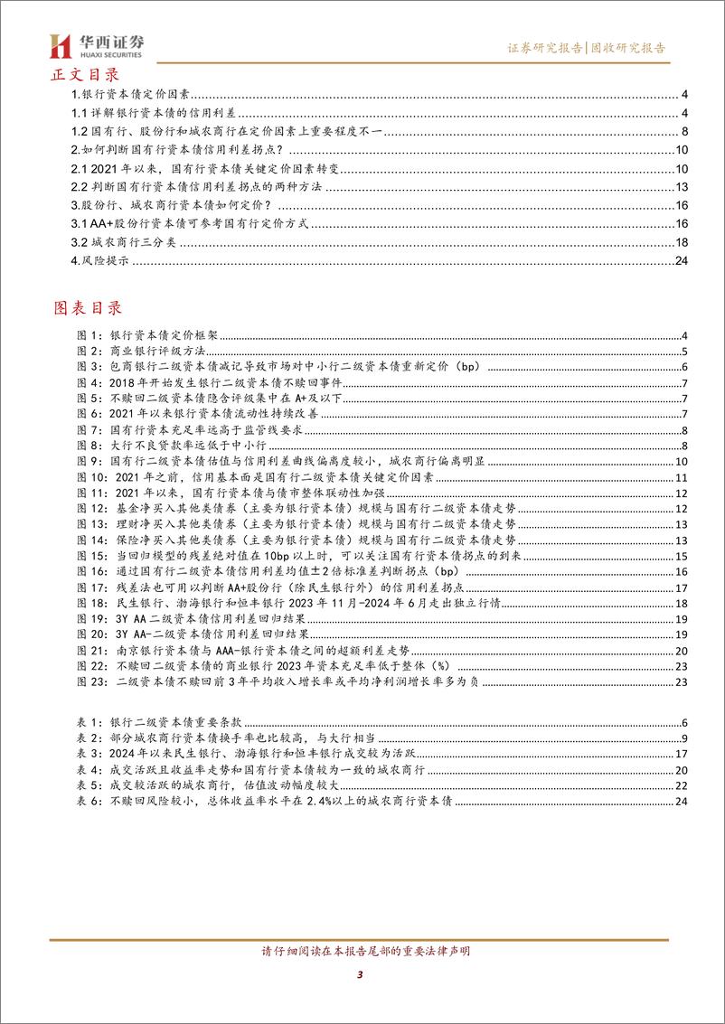 《大金融系列之八：银行资本债定价法则-241114-华西证券-26页》 - 第3页预览图