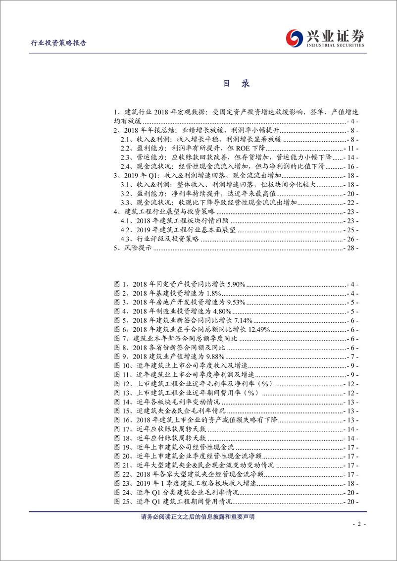 《建筑工程行业2019年报及2018年一季报综述：去杠杆致订单&业绩有所放缓，19年行业需求有望回暖-20190505-兴业证券-30页》 - 第3页预览图