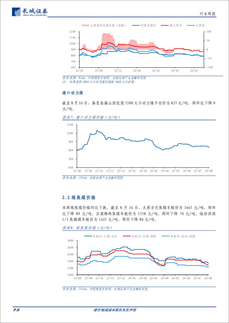 《煤炭行业：基本面调整企稳，仍看好板块投资价值-240819-长城证券-19页》 - 第8页预览图