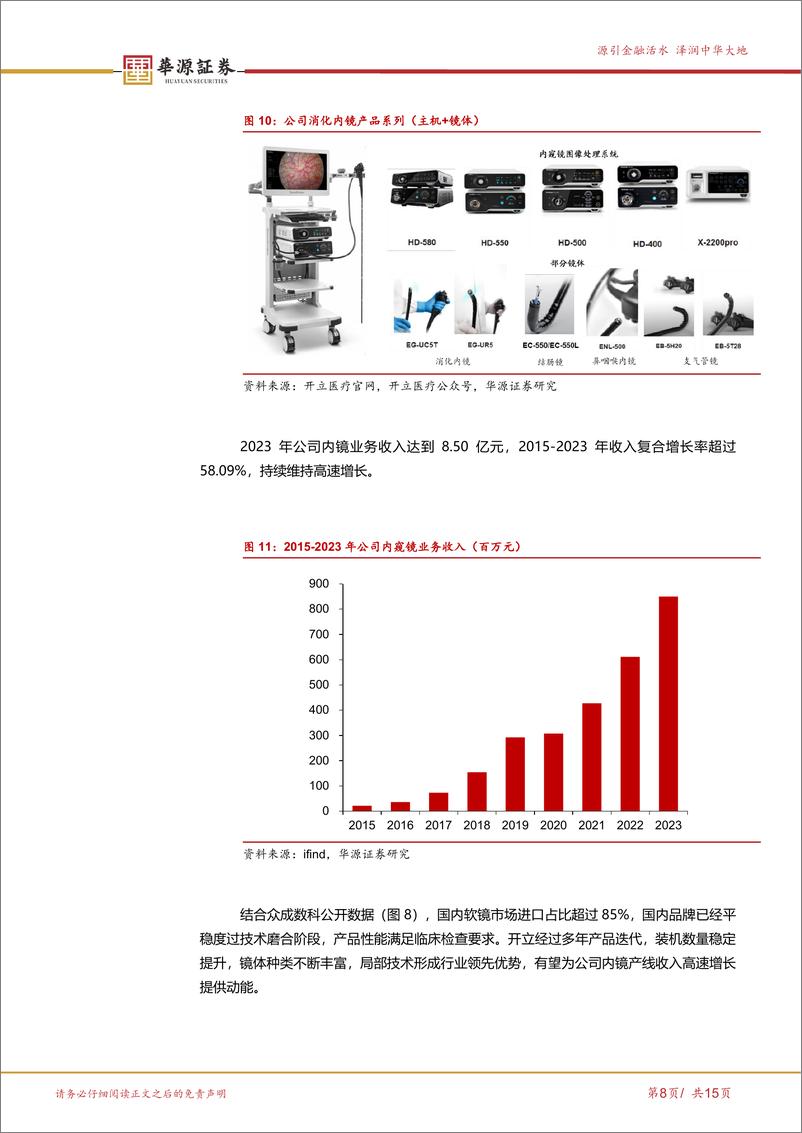 《开立医疗-300633.SZ-国产软镜龙头，产品线持续丰富打开成长天花板-20240429-华源证券-15页》 - 第8页预览图