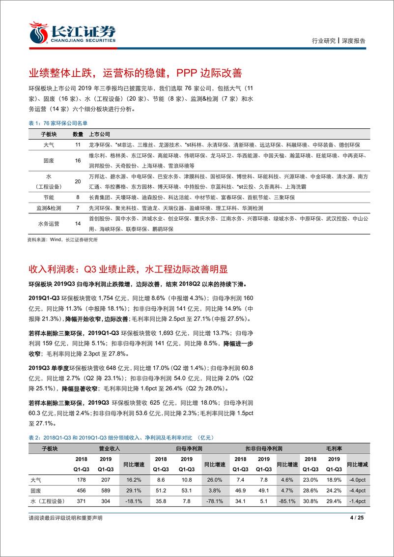 《公用事业行业2019年三季报综述：业绩止跌，运营标的稳健，PPP边际改善-20191103-长江证券-25页》 - 第5页预览图