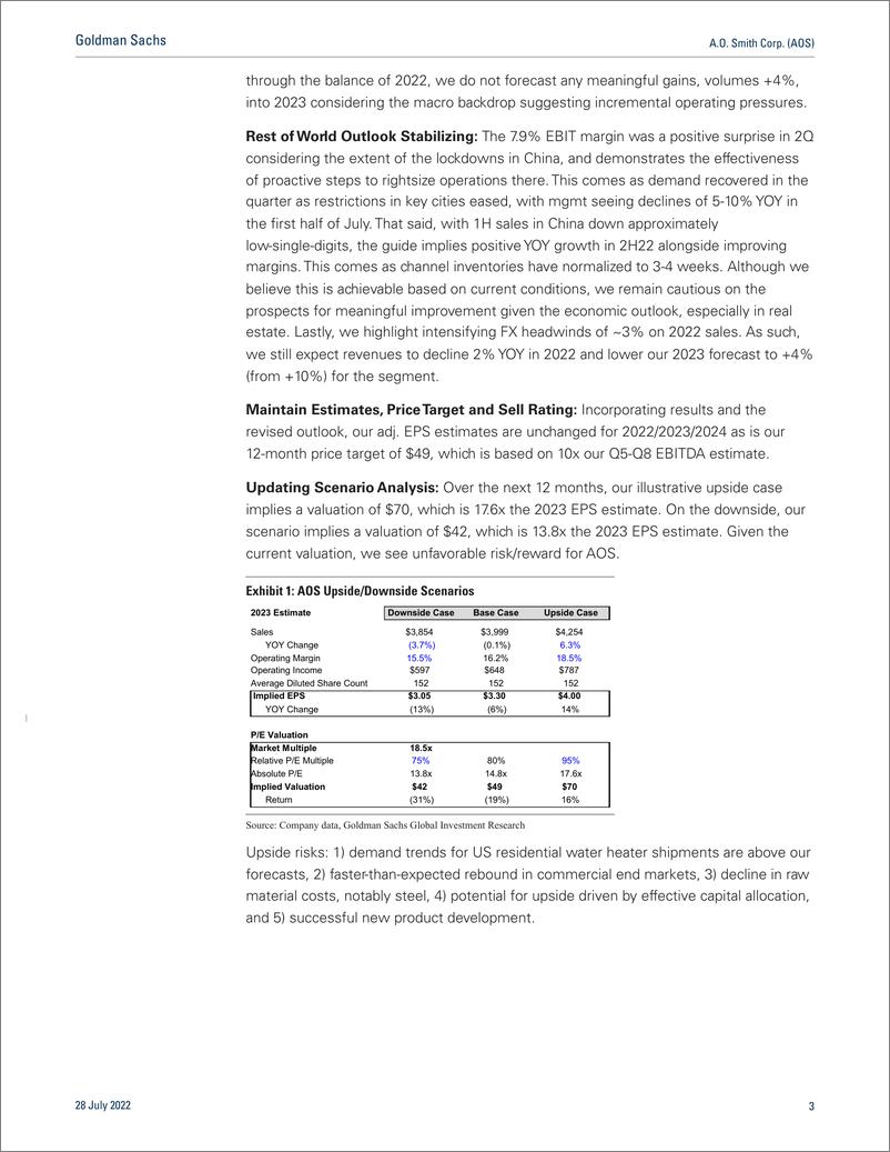 《A.O. Smith Corp. (AOS 2Q22 Reca North America Volumes Decelerating; Maintain Sell(1)》 - 第4页预览图