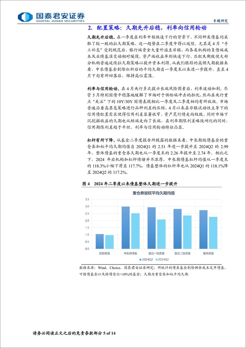 《债券型基金2024Q2季报分析：资金出表加资产荒，债基规模扩张与久期策略轮动-240722-国泰君安-14页》 - 第5页预览图