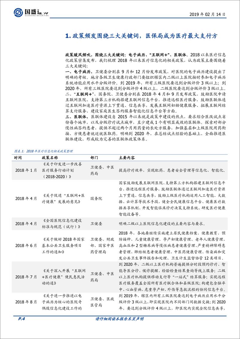 《计算机行业：传统医疗信息化处于高速建设期，创新业务变现已见曙光-20190214-国盛证券-30页》 - 第5页预览图