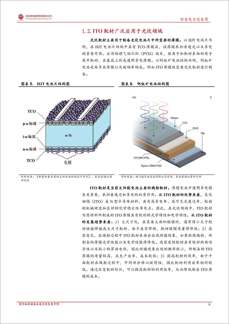 《综合电力设备商行业洞悉光伏辅材产业链系列三：HJT及薄膜太阳能电池迅猛发展，光伏靶材跻身重要原材料-20221028-东亚前海证券-28页》 - 第7页预览图