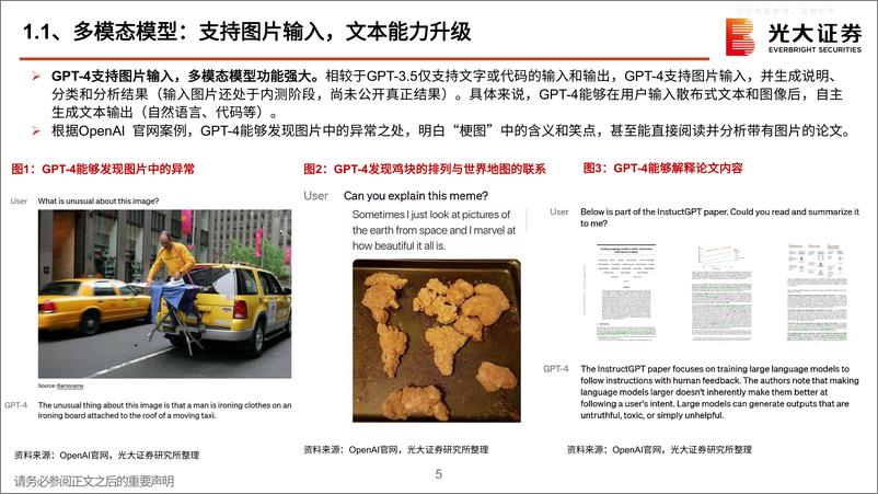 《光大证券-电子通信行业AI跟踪报告之九：GPT4全方位升级，AI商业化时代来临-230329》 - 第5页预览图