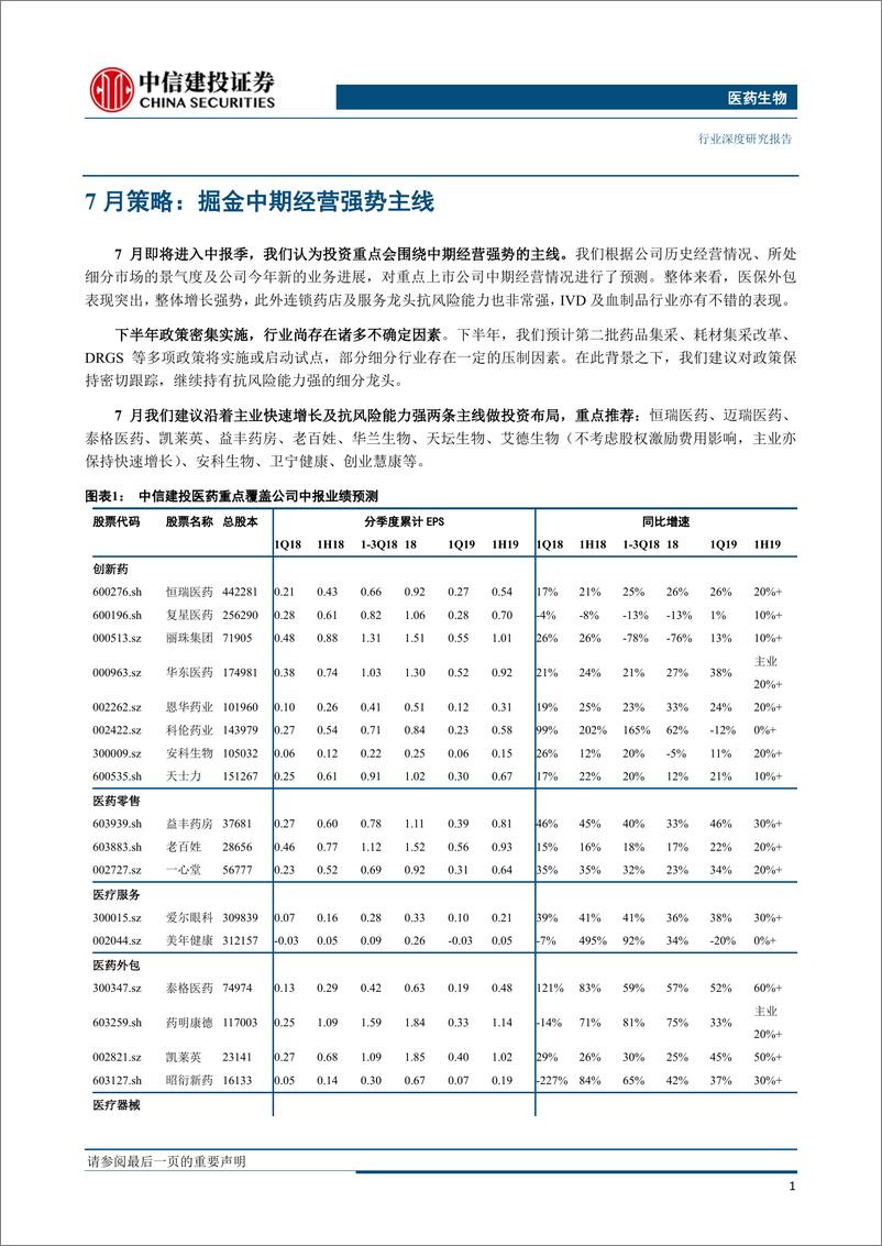 《医药生物行业：掘金中期经营强势主线-20190701-中信建投-27页》 - 第5页预览图