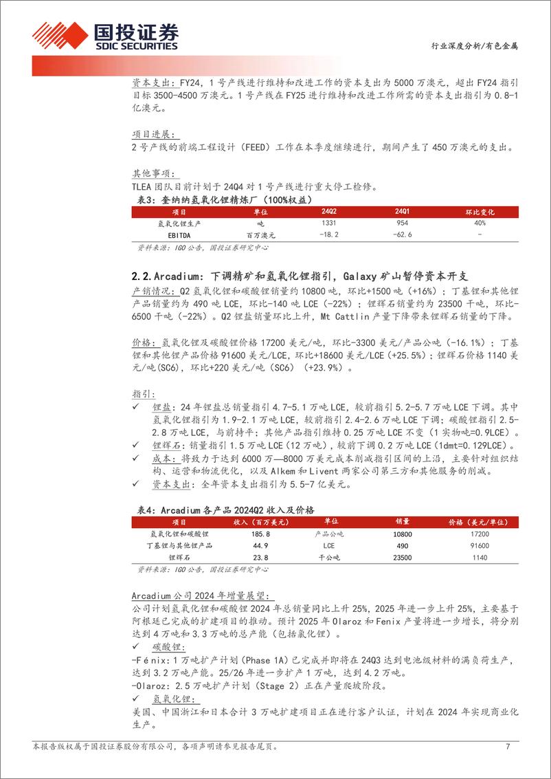 《有色金属行业-资源为王：全球锂矿24年二季报更新-241006-国投证券-19页》 - 第7页预览图