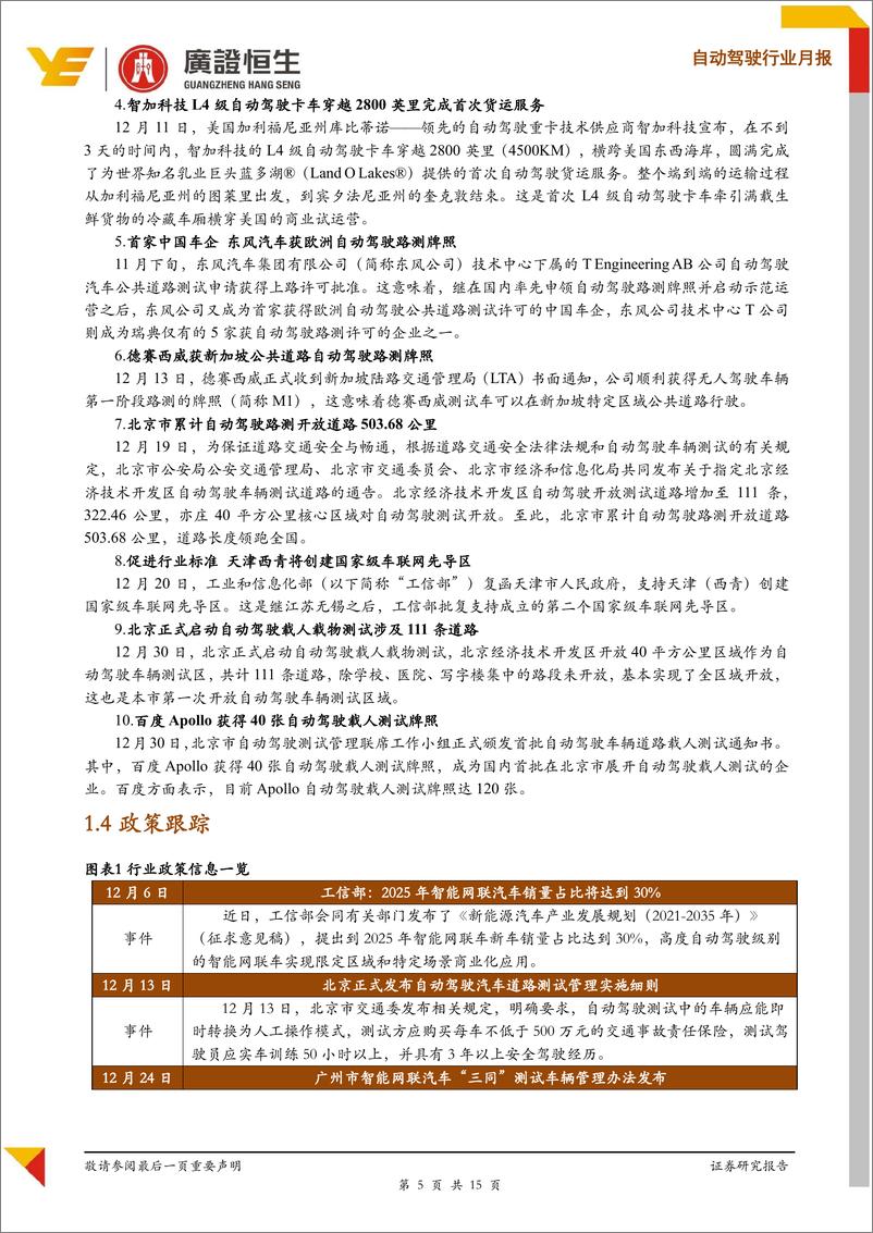 《自动驾驶行业2019年12月报：各大车企推动自动驾驶商业化进程；技术创新与合作频繁-20200109-广证恒生-15页》 - 第6页预览图