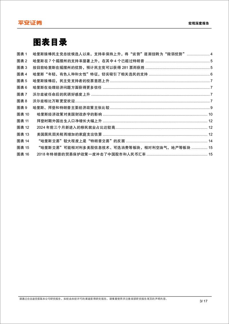 《宏观深度报告-哈里斯：竞选优势、政策雏形与交易线索-240821-平安证券-17页》 - 第3页预览图