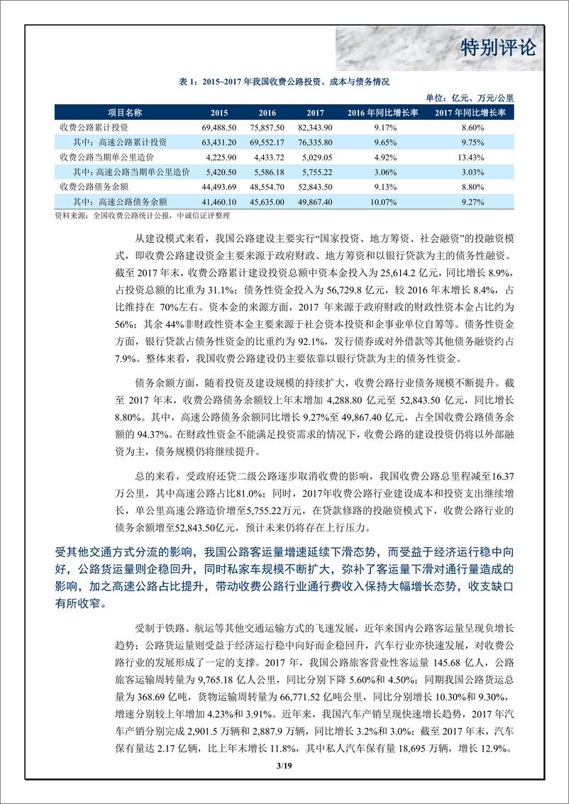 《中诚信-中国收费公路行业特别评论-2019.3-19页》 - 第3页预览图