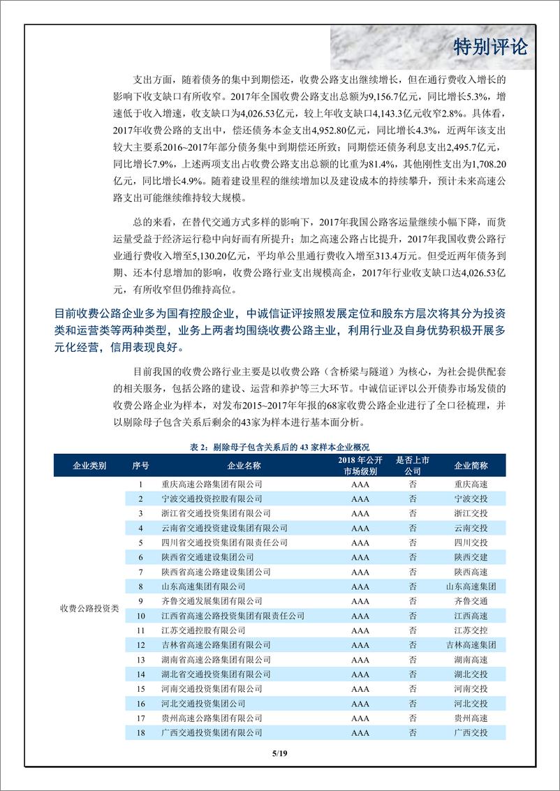 《中诚信-中国收费公路行业特别评论-2019.3-19页》 - 第5页预览图