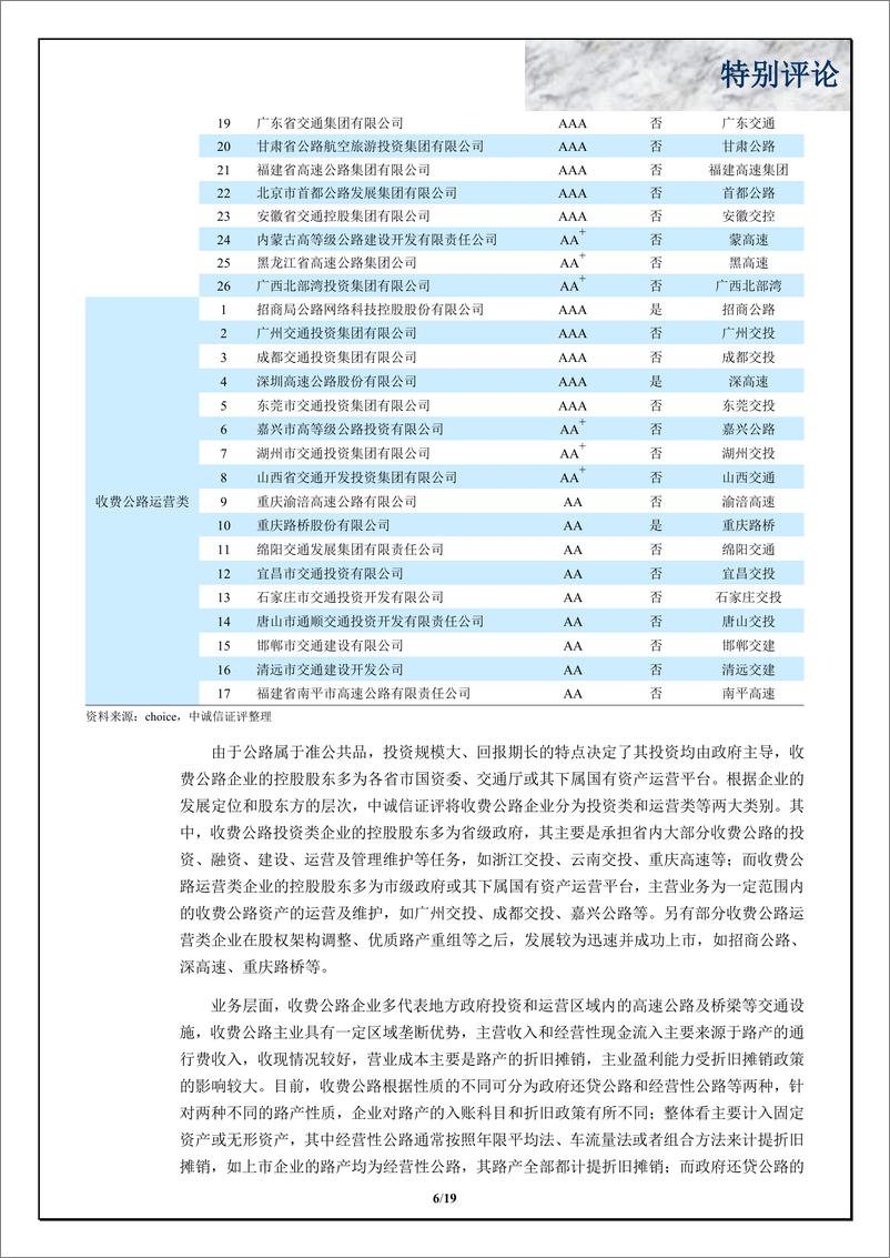 《中诚信-中国收费公路行业特别评论-2019.3-19页》 - 第6页预览图