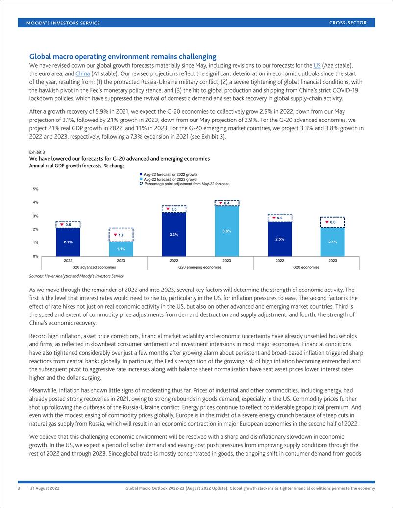 《穆迪+全球宏观展望2022-2023（2022年8月更新）-20页》 - 第4页预览图