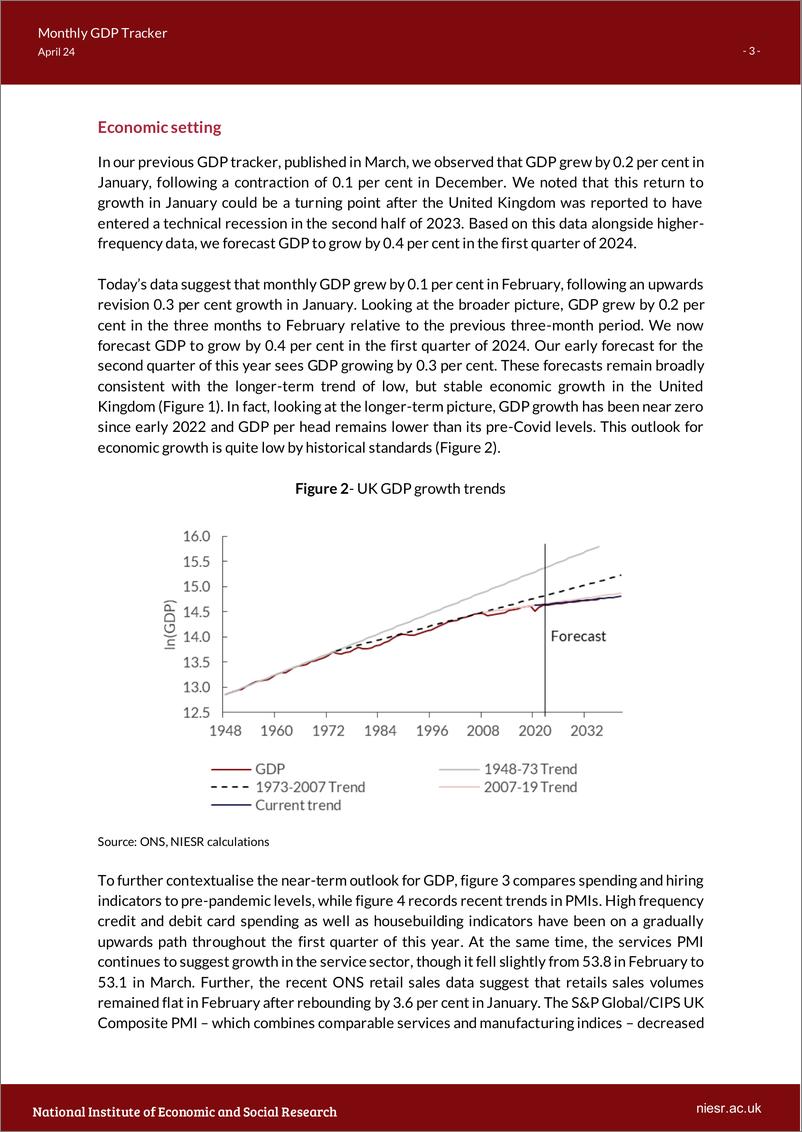 《英国国家经济和社会研究所-英国月度GDP追踪：英国经济增长势头强劲，衰退压力再现（英）-2024.4-12页》 - 第3页预览图