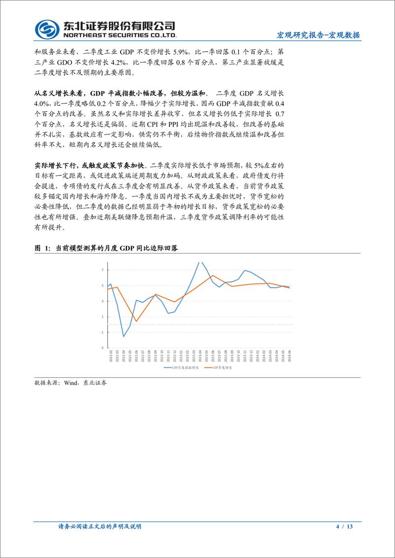 《6月经济数据点评：实际增速回落超预期，政策节奏或加快-240715-东北证券-13页》 - 第4页预览图