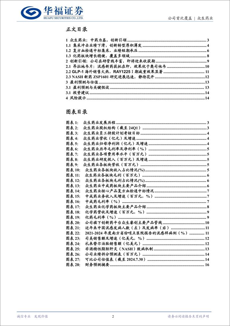 《众生药业(002317)中药为基、创新引领，在研管线进入收获期-240731-华福证券-17页》 - 第2页预览图