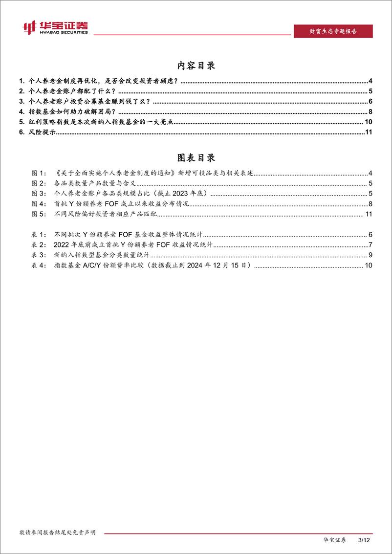 《金融行业详解个人养老金配置与收益表现个人养老金系列报告(二)：个人养老金投资赚到钱了么？-241217-华宝证券-12页》 - 第3页预览图