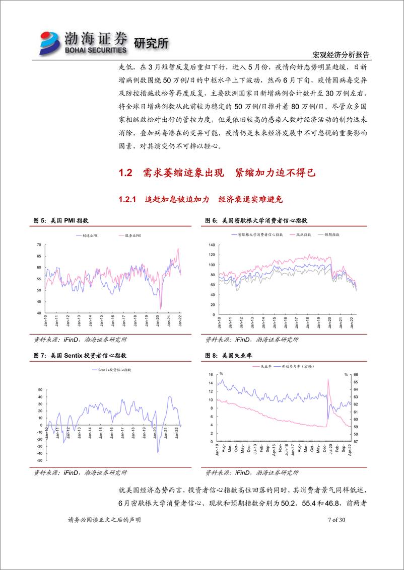 《2022年下半年宏观经济报告：经济增长缓慢修复，政策呵护尚难退出-20220627-渤海证券-30页》 - 第8页预览图