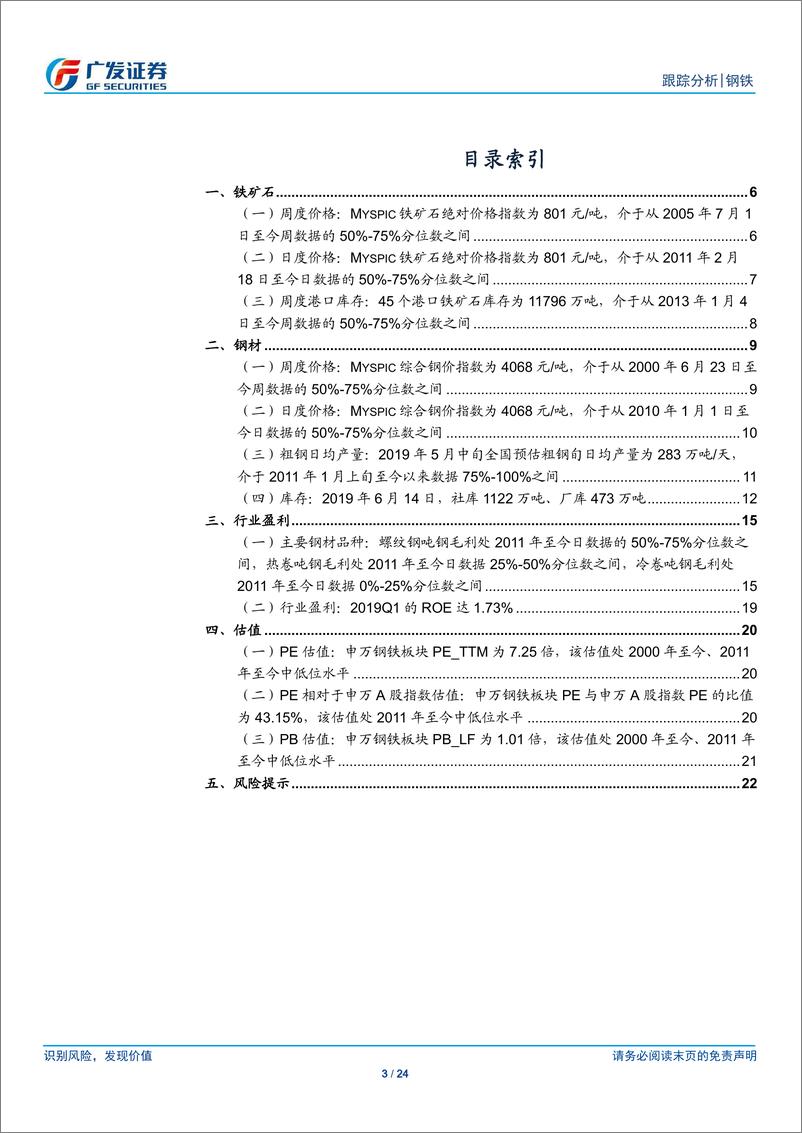 《钢铁行业全景观察（第21期）：产量、库存、价格、盈利与估值-20190615-广发证券-24页》 - 第4页预览图