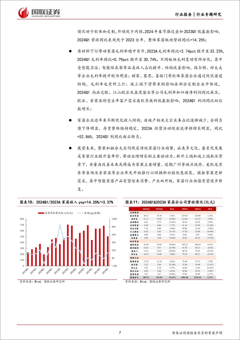 《轻工制造行业2024Q1%262023A轻工板块财报综述：盈利修复明显，外销增速可观-240512-国联证券-23页》 - 第7页预览图