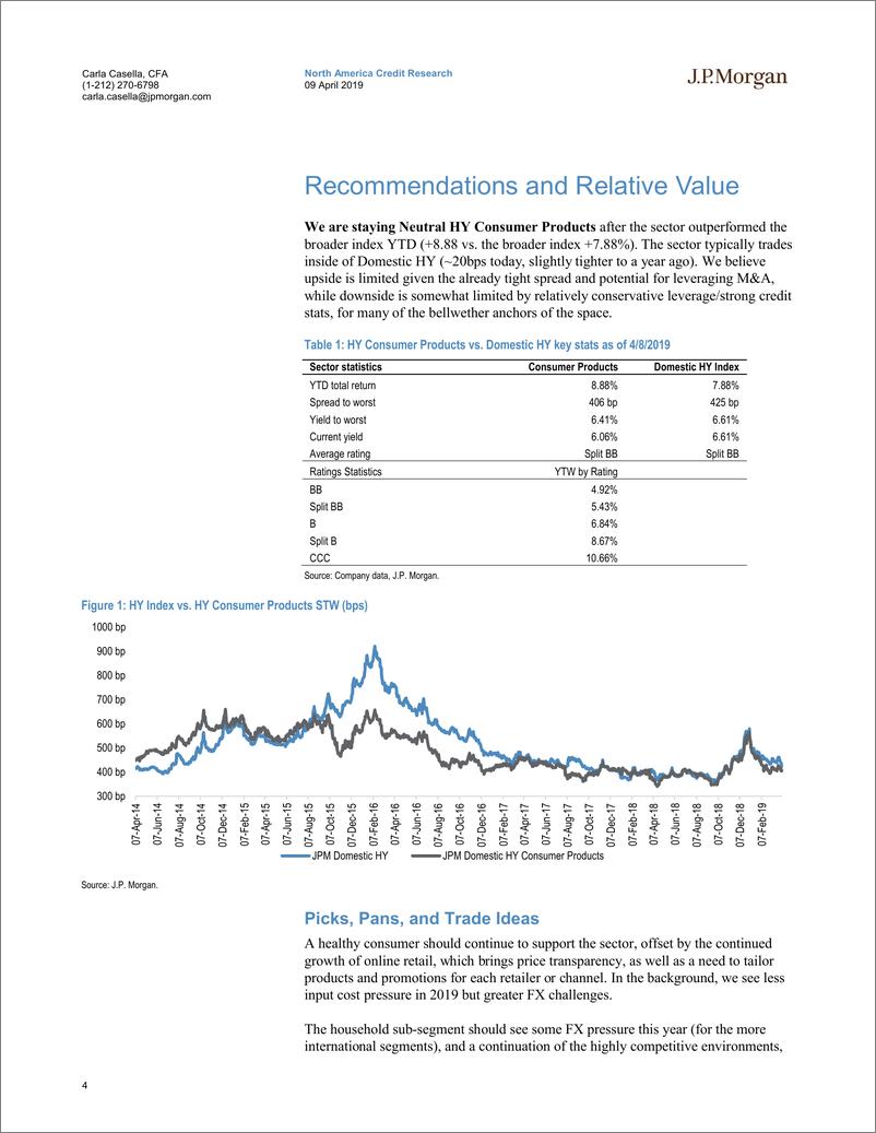 《J.P. 摩根-美股-消费品行业-美国HY消费更新：家庭清洁市场策略分析-2019.4.9-67页》 - 第5页预览图