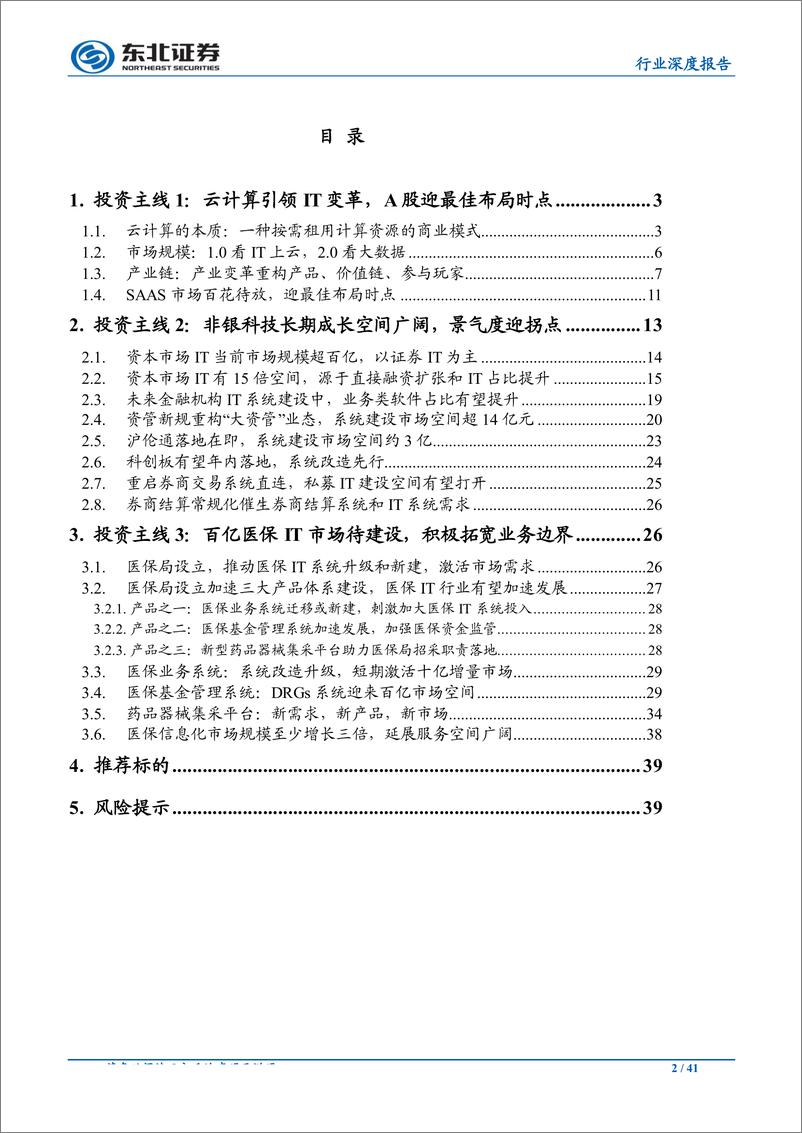 《计算机行业中期策略：聚焦云计算、非银科技、医疗信息化三条主线的投资机会-20190701-东北证券-41页》 - 第3页预览图